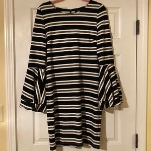 Black And White Long Sleeve Dress